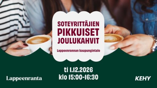 Soteyrittäjien pikkuiset joulukahvit-mainos.